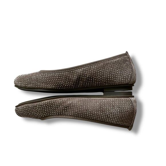 Vionic Spark 359 Willow Taupe Sparkle Rhinestone Ballet Flat Shoes Size 6.5 - Picture 1 of 9